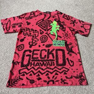 Vintage Gecko Hawaii AOP Surf Beach T Shirt Youth L